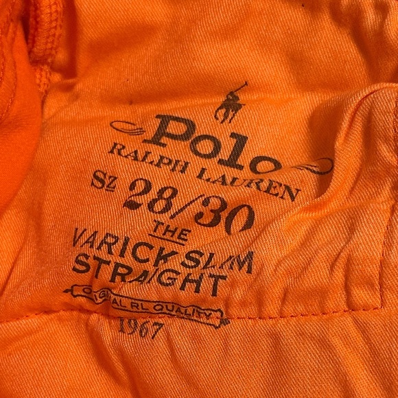 Polo Ralph Lauren Varick Slim Straight Jeans Mens 28x30 Orange NEW - Picture 9 of 16